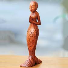 Balinese Yoga Mermaid Hand Carved