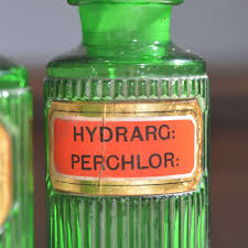 Green Glass Apothecary Bottles In