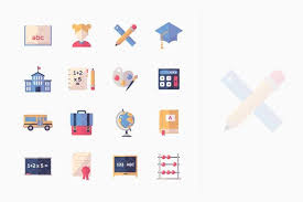 Education Icons Set 1 Flat Series By