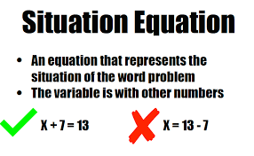 Math Situation Vs Solution Equations