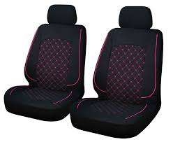 Seat Covers Como Black Pink 2pcs