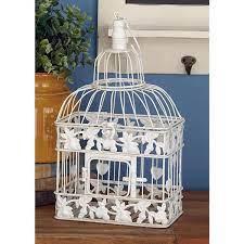 Decmode Metal Bird Cage Set Of 2 White