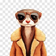 Ferret Hip Hop Style In Coat And Big