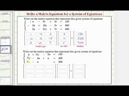 Equations As A Matrix Equation 3x3