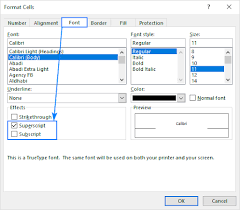 Subscript Formats In Excel