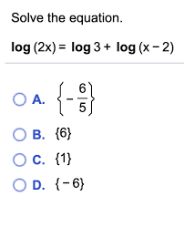 Solve The Equation Log 2x Log