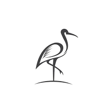 Heron Logo Design Icon Vector