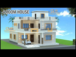 4 Room House Plan With Elevation Design