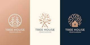 Set Of Tree House Logo Icon Template