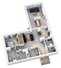 L Shaped Scandinavian House Plan