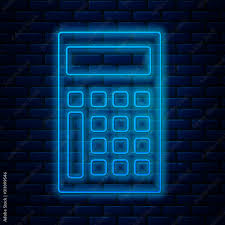 Glowing Neon Line Calculator Icon