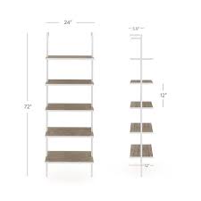 Theo Gray Oak 5 Shelf Ladder Bookcase