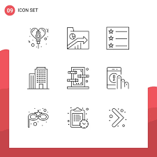 Building Icons Outlined Vector Images