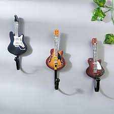 Buy Send Guitar Shaped Wall Hooks Set