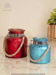 Glass Jar With Jute Rope Handle At Rs