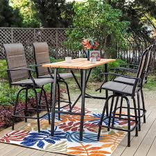 Metal Rectangle Outdoor Patio Bar Set