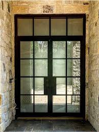 Black Metal Frame French Sliding Glass