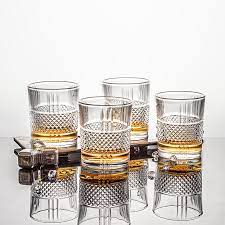 Embossed Crystal Whiskey Glasses Set