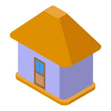 Small House Icon Isometric Vector Cabin