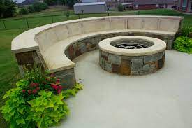 Half Circle Seat Wall And Fire Pit