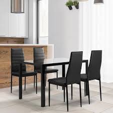 Modern 47 25 In Rectangle Black Glass Top With Metal Frame Table