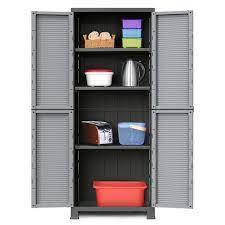 Ram Quality S Prestige Utility 3 Shelf Lockable Storage Cabinet Gray Black