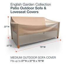 Budge English Garden Outdoor Patio Sofa Cover Medium Tan Tweed