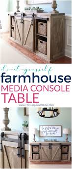 Diy Farmhouse Media Console Table The