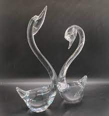 Vintage Pair Of Swans Murano Style