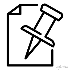 Pin Paper Icon Outline Pin Paper