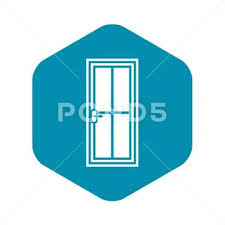 Glass Door Icon Simple Style Graphic