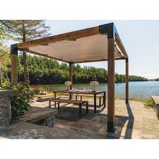 Toja Grid 12 Ft X 12 Ft Pergola Kit With 4x4 Knect Post Wall For 6x6 Wood Posts Graphite 12 X 12 Ft