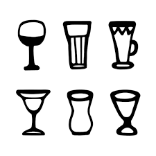 Vector Outline Glasses Icon Set