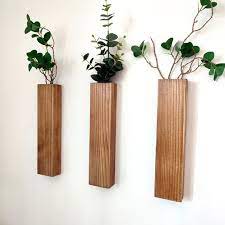 Wood Hanging Vase Wooden Wall Vases For