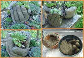 Diy Concrete Garden Hands Home Design