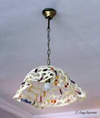 Fused Glass Ceiling Chandelier Lacy