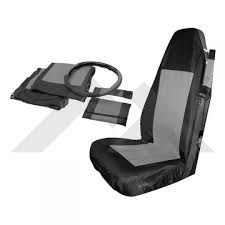 Front Seat Cover Set Black Gray Rt