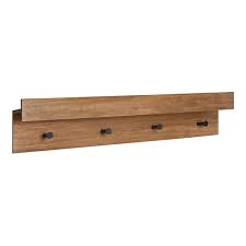 36 X 7 5 X 4 5 Levie Wood Wall Shelf Ledge With Knobs Natural Kate Laurel