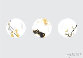 Japanese Background With Gold And Black