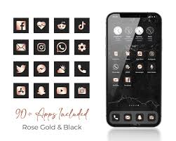 Iphone Ios App Icons Rose Gold Black