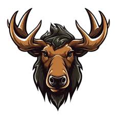 Cute Moose Cartoon Mascot Logo