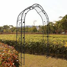 Black Outdoor Garden Metal Arch 8 Styles Of Garden Trellis Can Be Freely Combined Suitable For Outdoor Activities