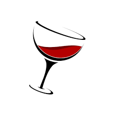 Red Wine Glass Line Art Logo Concept