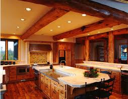 red rustic beams wood finishes