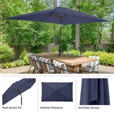 Rectangular Tilt Market Patio Umbrella