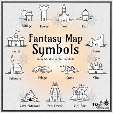 Cartography Fantasy Map Symbols Vector