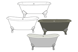 Clawfoot Tub Vector Art Icons And
