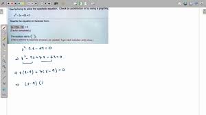 Solve The Quadratic Equation Check