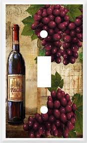 Wine And Grape Wine Bottle Light Switch