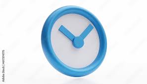 Wall Clock Blue Color Cartoon Icon